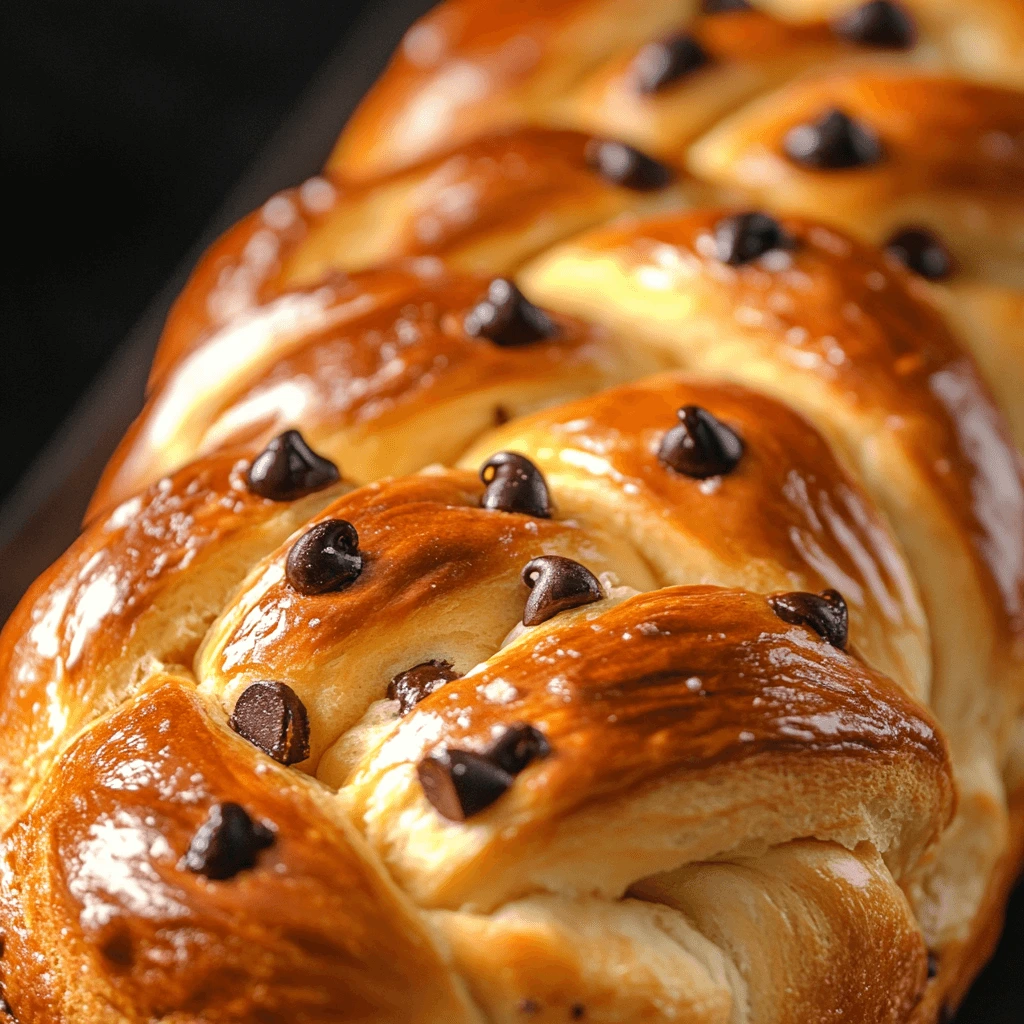 Braided chocolate chip brioche